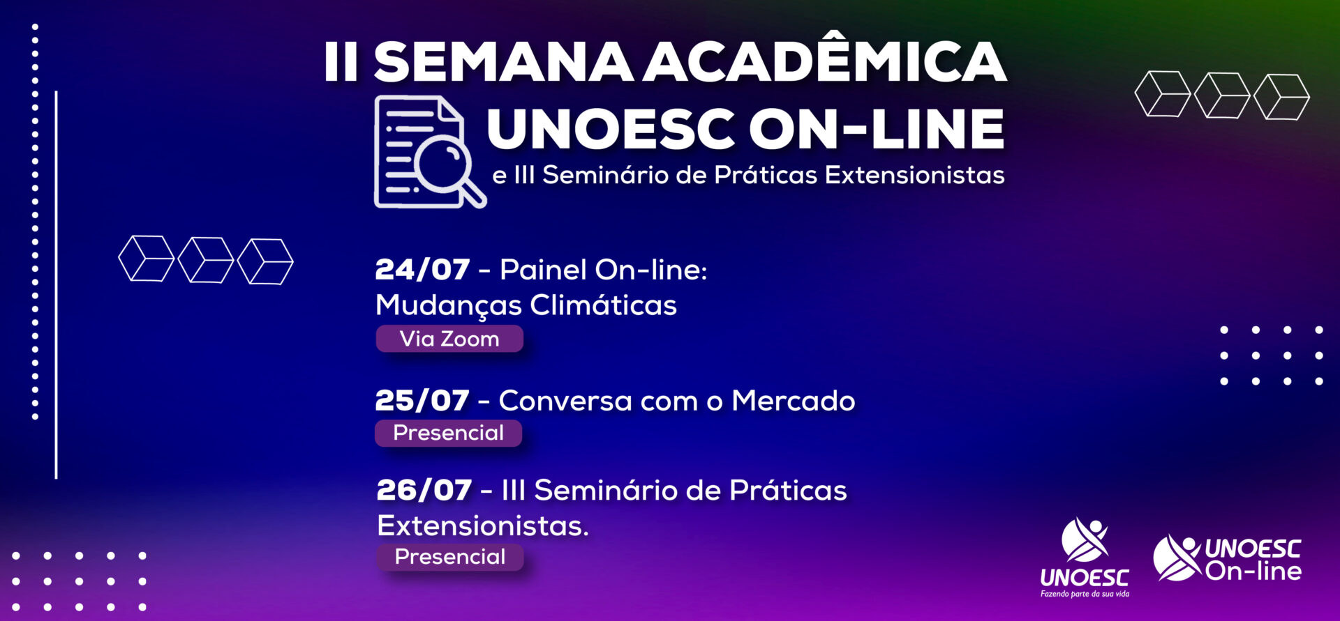 Ii Semana Acad Mica Unoesc On Line E Iii Semin Rio De Pr Ticas